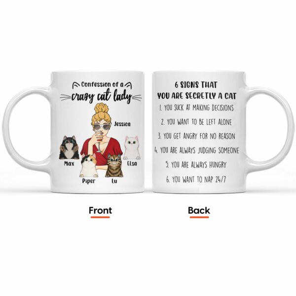 Confession Of A Crazy Cat Lady, Cat Custom Mug, Gift For Cat Lovers-Macorner