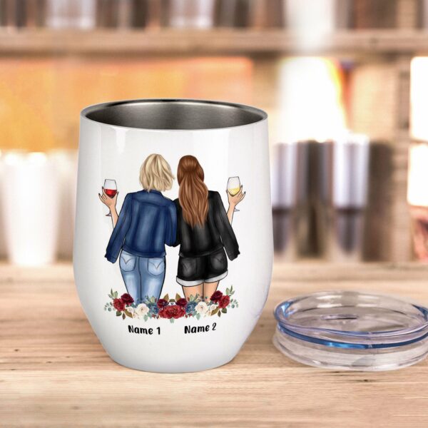 Best Friends Here's To Another Year Of Bonding Over Alcohol, Friends Custom Wine Tumbler, Gift For Friends, Besties-Macorner