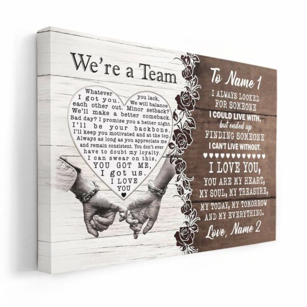 We're A Team, Family Custom Canvas, Gift For Couple, Partner, Anniversary Gift-Macorner