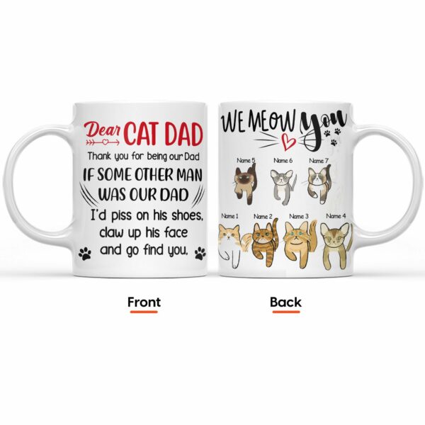 Dear Cat Dad. Thank You For Being Our Dad Mug-Macorner