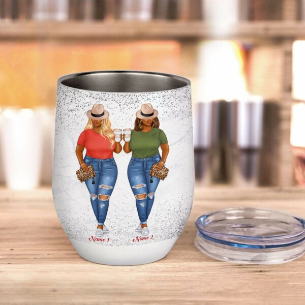 Sisters Are Like Chubby Thighs, They Stick Together Wine Tumbler-Macorner