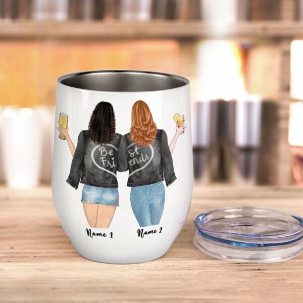 I Love You To ... And Back, Friends Custom Wine Tumbler, Gift For Friends, Bestie, Long Distance Friendship Wine Tumbler-Macorner