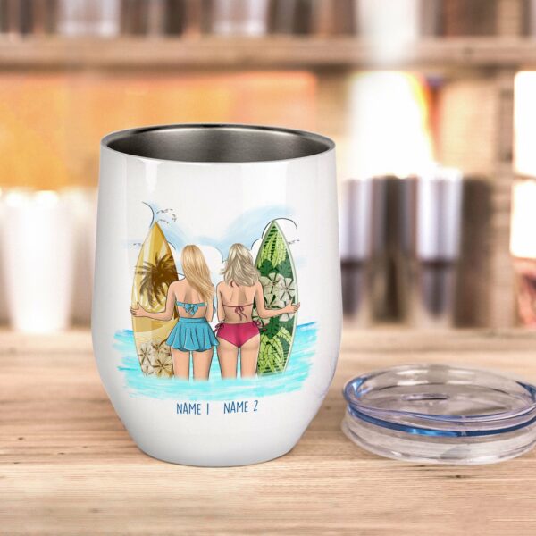 Friends Come And Go Like Waves Wine Tumbler-Macorner