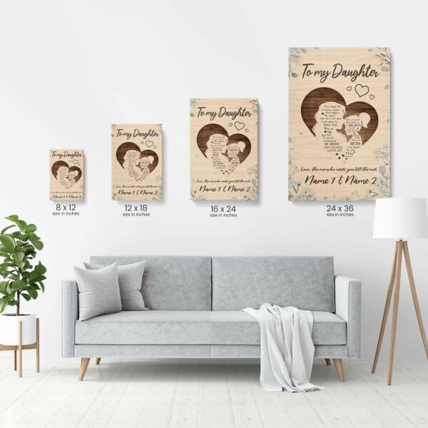 To My Daughter Being Your Mom Is My Happily Ever After, Family Custom Poster/Canvas, Gift For Daughters-Macorner