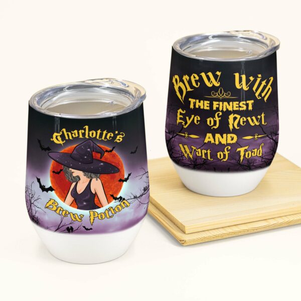 My Brew Potion - Personalized Wine Tumbler - Halloween Gift For Witches - Witch Lady