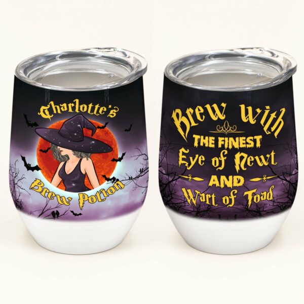 My Brew Potion - Personalized Wine Tumbler - Halloween Gift For Witches - Witch Lady