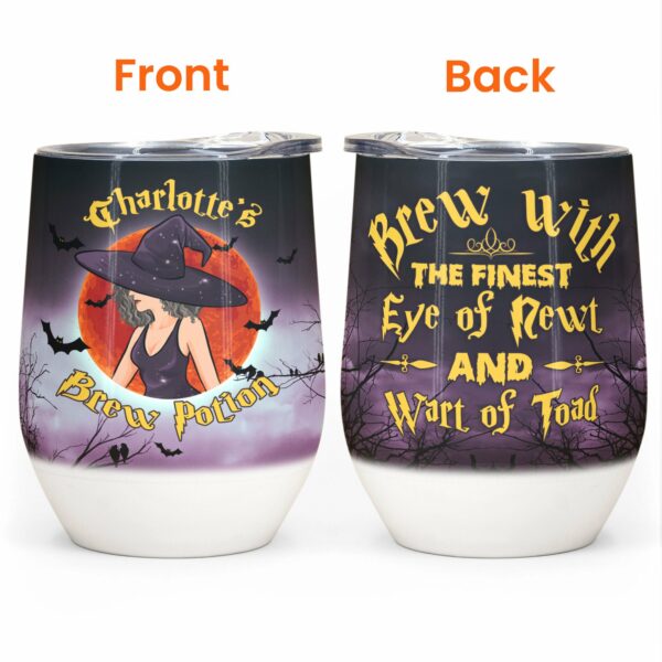 My Brew Potion - Personalized Wine Tumbler - Halloween Gift For Witches - Witch Lady