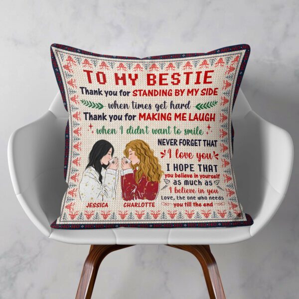 Never Forget I Love You Bestie - Personalized Pillow (Insert Included) - Christmas Gift For Best Friend