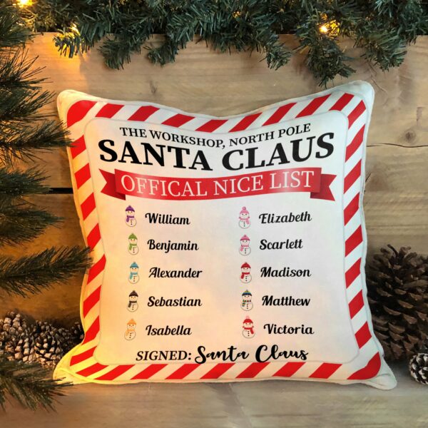 Official Nice List - Personalized Pillow - Christmas Gift, Funny Gift For Family Members, Children