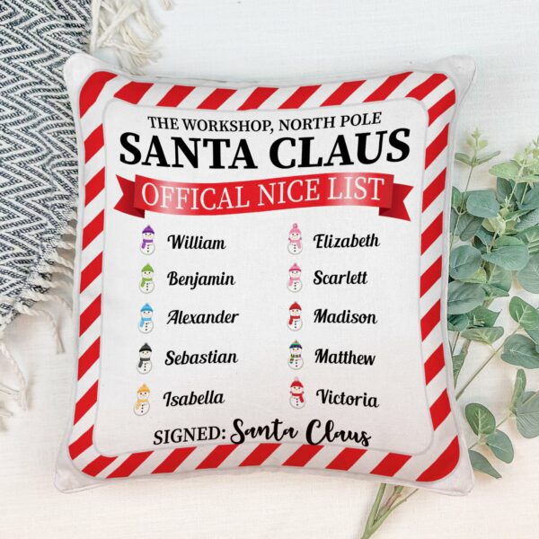 Official Nice List - Personalized Pillow - Christmas Gift, Funny Gift For Family Members, Children