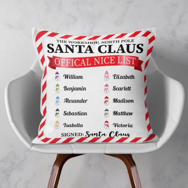 Official Nice List - Personalized Pillow - Christmas Gift, Funny Gift For Family Members, Children