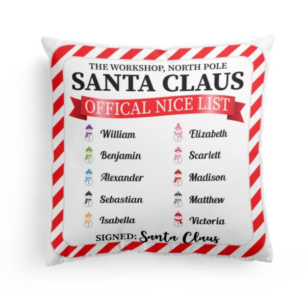 Official Nice List - Personalized Pillow - Christmas Gift, Funny Gift For Family Members, Children