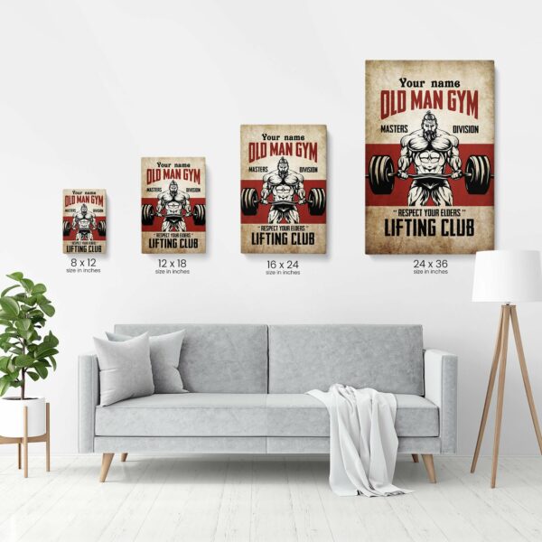 Old Man Gym - Personalized Poster/Canvas - Gift For Gymer - Old Man Lifting