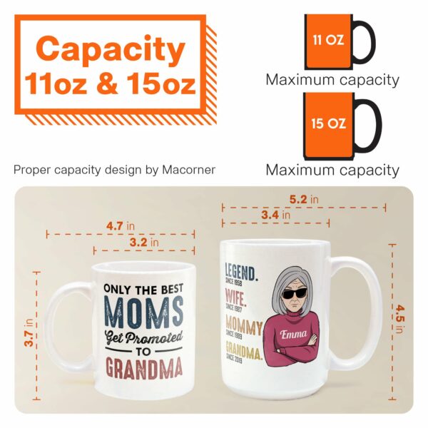 Only The Best Moms Get Promoted To Grandma - Personalized Mug - Birthday & Christmas Gift For Mom, Mother, Grandma, Nana, Mama