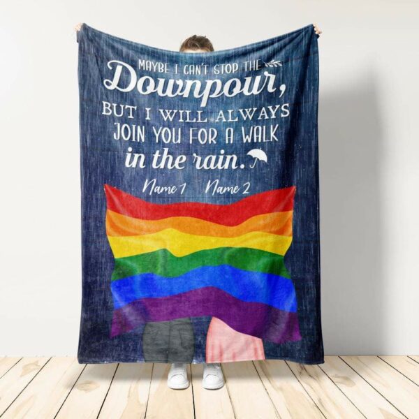 Maybe I Can't Stop The Dounpour, But I Will Always Join You For A Walk In The Rain Blanket-Macorner