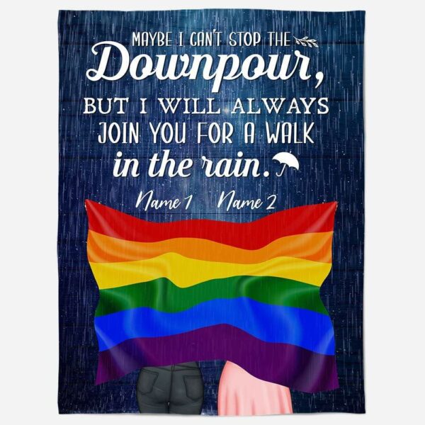 Maybe I Can't Stop The Dounpour, But I Will Always Join You For A Walk In The Rain Blanket-Macorner