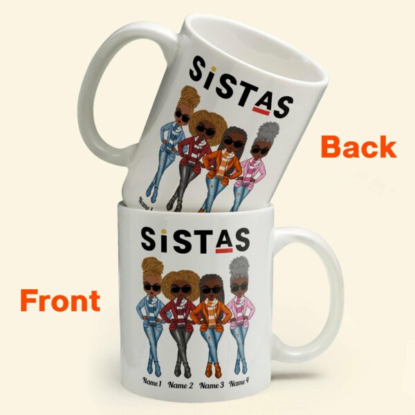 Sistas - Personalized Mug - Birthday & Christmas Gift For Sista, Sister, Soul Sister, Best Friend, BFF, Bestie, Friend