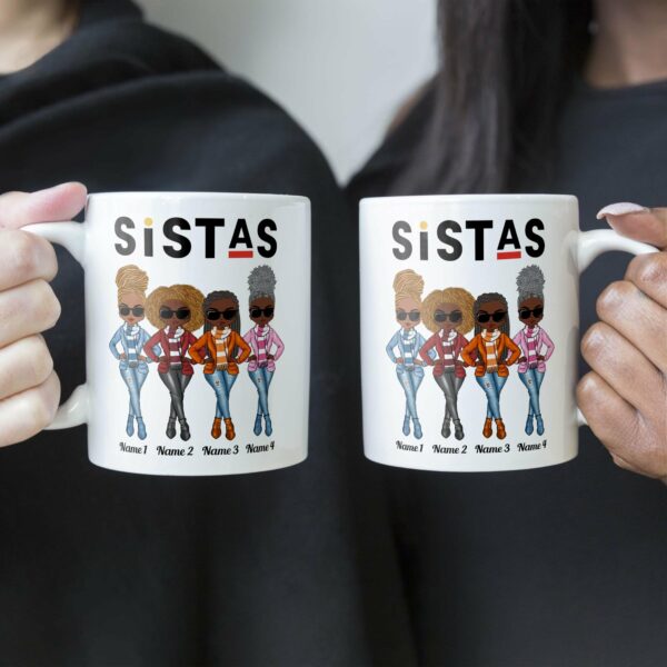 Sistas - Personalized Mug - Birthday & Christmas Gift For Sista, Sister, Soul Sister, Best Friend, BFF, Bestie, Friend