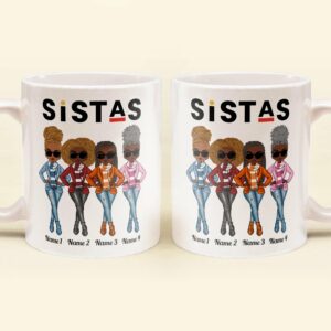 Sistas - Personalized Mug - Birthday & Christmas Gift For Sista, Sister, Soul Sister, Best Friend, BFF, Bestie, Friend