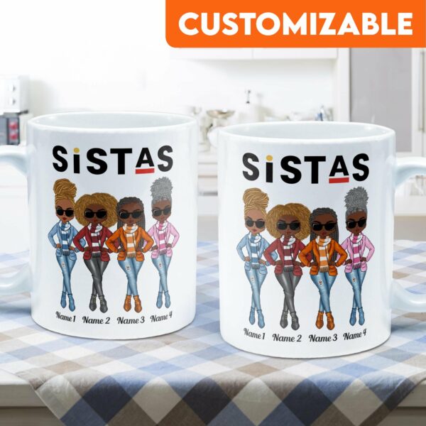 Sistas - Personalized Mug - Birthday & Christmas Gift For Sista, Sister, Soul Sister, Best Friend, BFF, Bestie, Friend