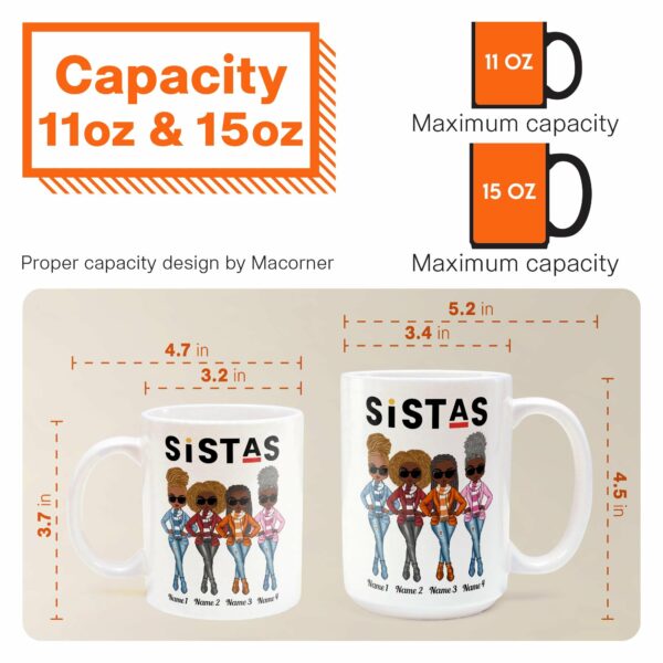 Sistas - Personalized Mug - Birthday & Christmas Gift For Sista, Sister, Soul Sister, Best Friend, BFF, Bestie, Friend