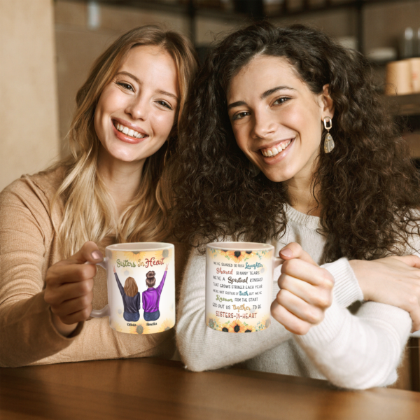 Sisters In Heart - Personalized Mug - Christmas Gift For Friends