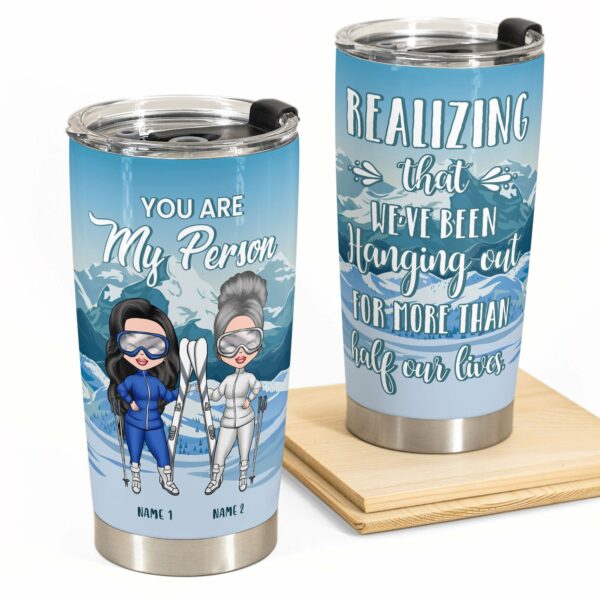 Skiing And Friends - Personalized Tumbler Cup - Gift For Besties, Skiing Lovers