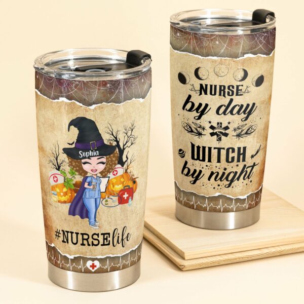 Some Have Stethoscopes - Personalized Tumbler Cup - Halloween Gift For Nurse - Cartoon Witch