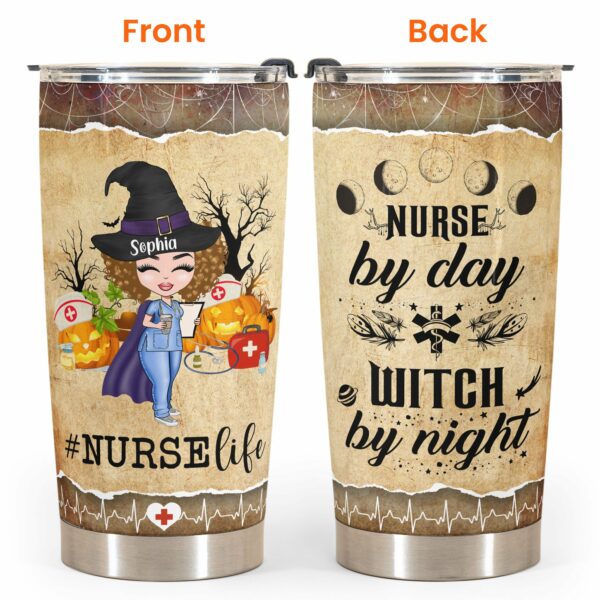 Some Have Stethoscopes - Personalized Tumbler Cup - Halloween Gift For Nurse - Cartoon Witch