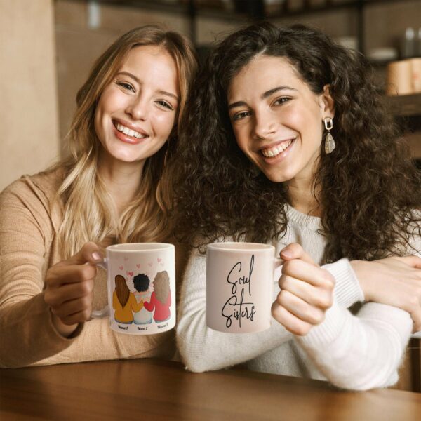 Soul Sisters - Personalized Mug - Birthday Gift For Bestie, BestFriend, FF, Friend, Soul Sister - Girls Sketch