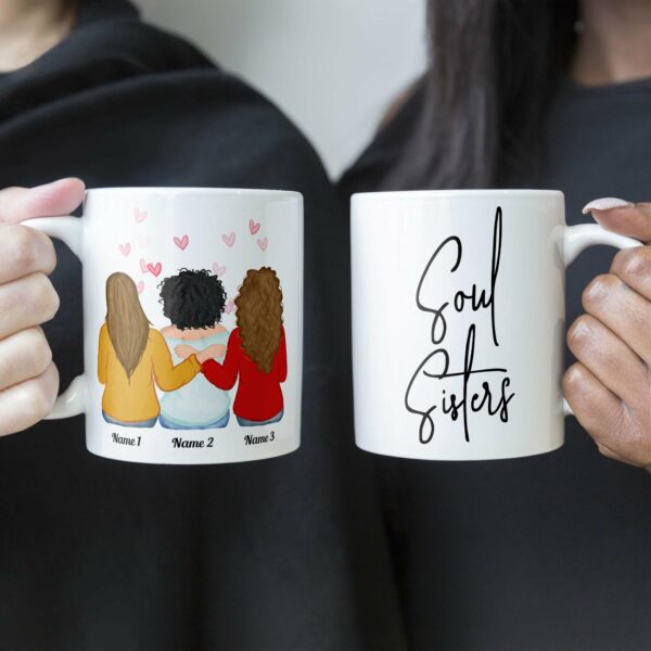 Soul Sisters - Personalized Mug - Birthday Gift For Bestie, BestFriend, FF, Friend, Soul Sister - Girls Sketch