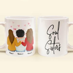 Soul Sisters - Personalized Mug - Birthday Gift For Bestie, BestFriend, FF, Friend, Soul Sister - Girls Sketch