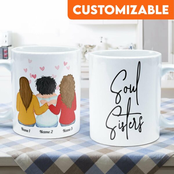 Soul Sisters - Personalized Mug - Birthday Gift For Bestie, BestFriend, FF, Friend, Soul Sister - Girls Sketch