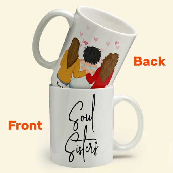 Soul Sisters - Personalized Mug - Birthday Gift For Bestie, BestFriend, FF, Friend, Soul Sister - Girls Sketch