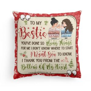 Thank You From My Heart- Personalized Pillow - Christmas Gift For Sisters, Besties