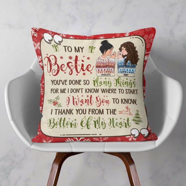 Thank You From My Heart- Personalized Pillow - Christmas Gift For Sisters, Besties