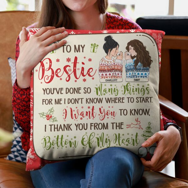 Thank You From My Heart- Personalized Pillow - Christmas Gift For Sisters, Besties