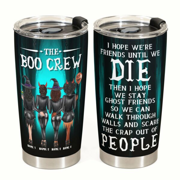 The Boo Crew - Personalized Tumbler Cup - Halloween Gift For Besties - Devil Girls