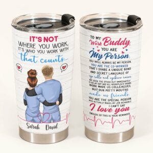 To My Work Buddy - Personalized Tumbler Cup - Gift For Best Friend