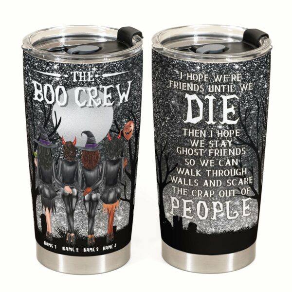 We're Friends Until We Die - Personalized Tumbler Cup - Halloween Gift For Besties - Devil Girls