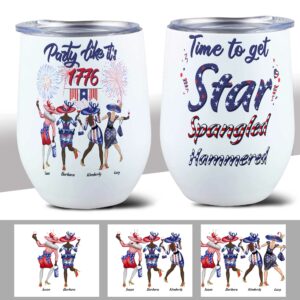 Party Like It's 1776, Friends Custom Wine Tumbler, Gift For Friends-Macorner