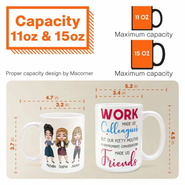 Work Made Us Colleagues - Personalized Mug - Birthday, Christmas Gift For Work Besties, Colleagues, BFF, Besties, Best Friends