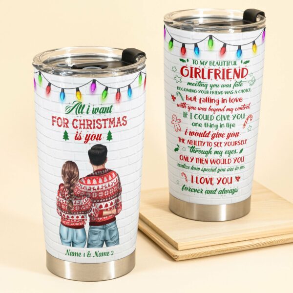 You Are The Light Of My Life - Personalized Tumbler Cup - Christmas Gift For Couple