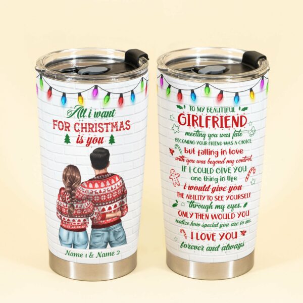 You Are The Light Of My Life - Personalized Tumbler Cup - Christmas Gift For Couple