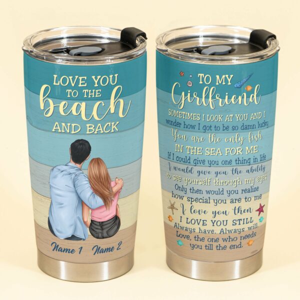 You Are The Only Fish For Me - Personalized Tumbler Cup - Anniversary Gift For Girlfriend - Beach Couple