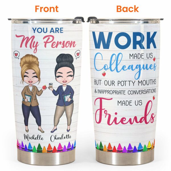 You're My Person - Personalized Tumbler Cup - Gift For Best Friends - Cartoon Teacher