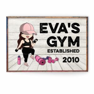 Gym Sign - Personalized Poster/Canvas - Gift For Gymer - Cute Fitness Girl