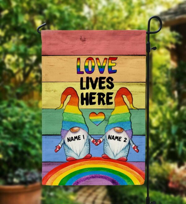 Love Lives Here, LGBT Custom Flag, Gift For LGBT Community-Macorner