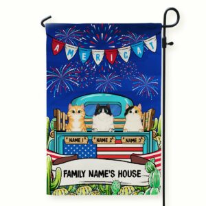 Americat , Cat Custom Flag, Funny Cat Gift For Independence Day-Macorner