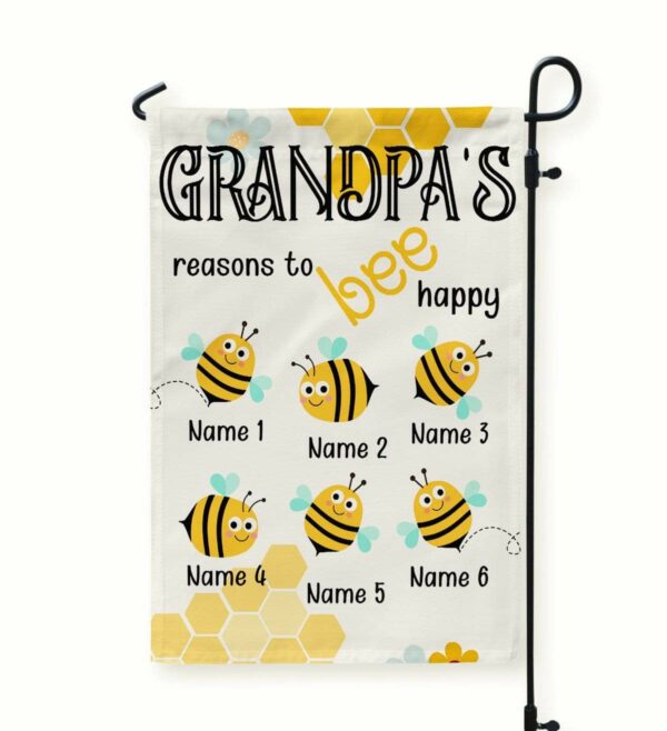 Grandpa's Reasons To Bee Happy Flag-Macorner